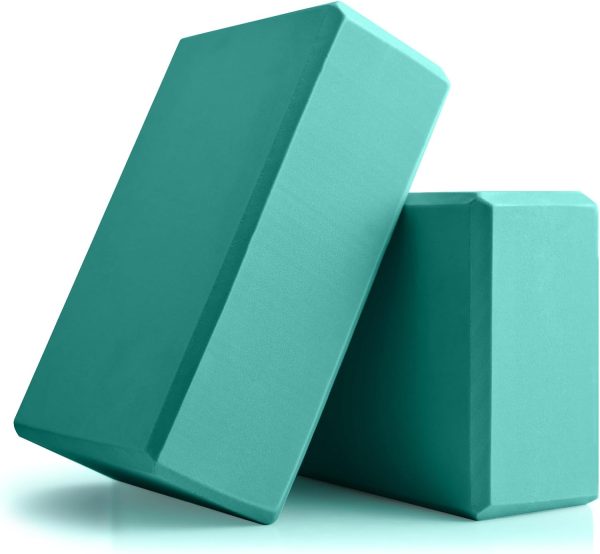 Yoga Blocks 2 Pcs, 9"x6"x3" Yoga Brick Foam Blocks  Foam Block Yoga Props Accessories for Yoga Pilates Stretching and Meditation