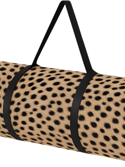 Cheetah Print Yoga Mat for Women – Cute Animal Pattern, Non-Slip Microsuede - Rubber - Fashion Yoga, Pilates, Stretching - Meditation Mat